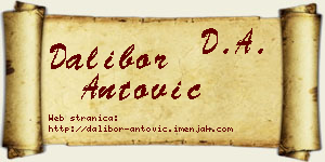 Dalibor Antović vizit kartica